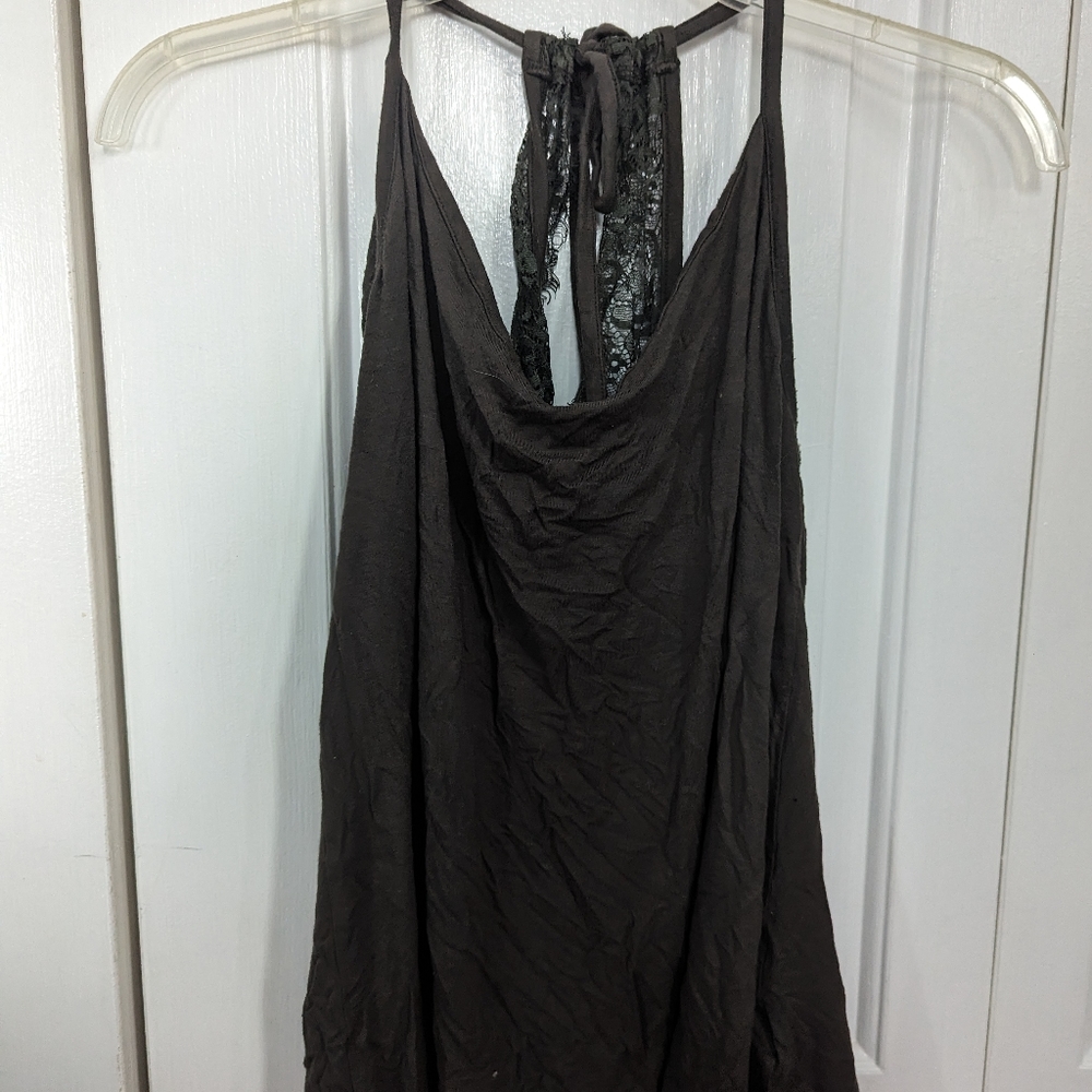 Dark olive flowy tank top